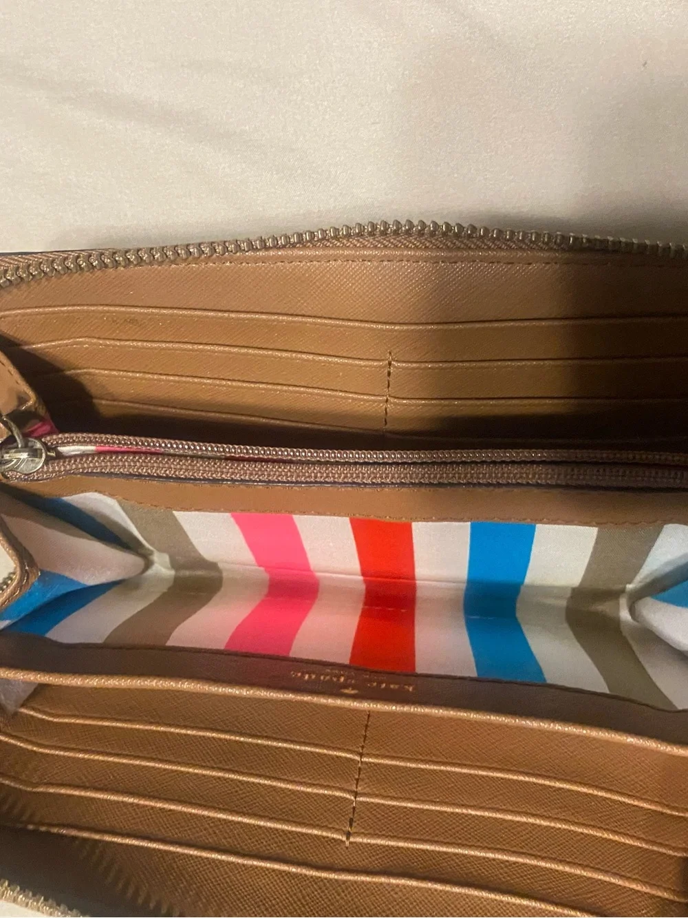 kate spade Cognac Zip-Around Leather Wallet